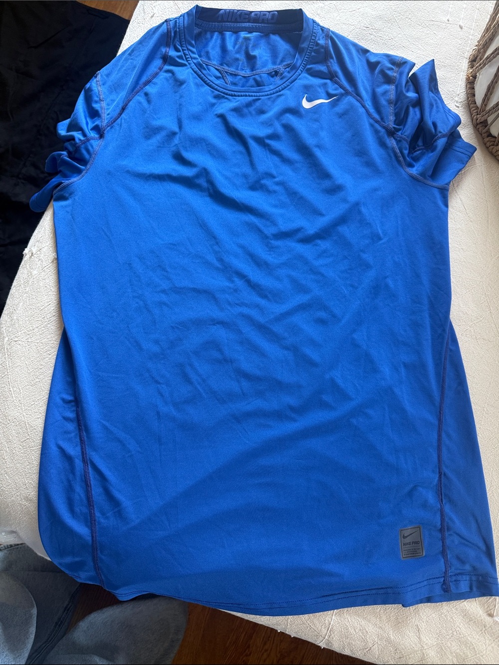 Nike Blue Short Sleeve Dri-FIT Tee with Swoosh